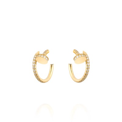 CARTIER JUSTE UN CLOU HOOP EARRINGS, SMALL MODEL, PAVED B8301430